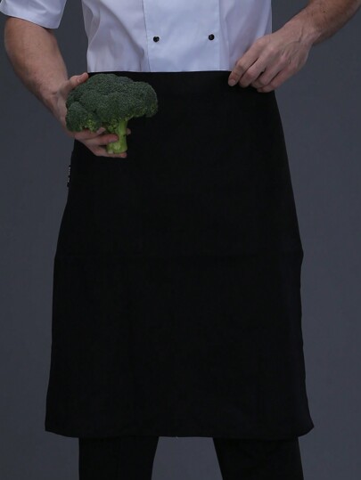 1 st kockförkläde, moderiktig enfärgad, unisex professionellt kök/bageri/restaurang/hotellförkläde