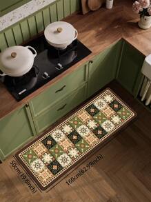 1 件硅藻土泥厨房垫，复古色块图案，高端美式风格，奢华时尚，抗疲劳，吸水，防滑厨房地毯，修剪成尺寸，软橡胶硅藻土泥垫，适用于厨房、浴室、入口、洗衣房、客厅 - 彩色 - 查看 15
