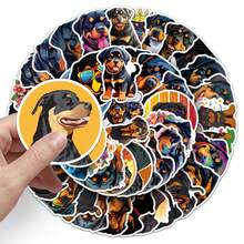 50pcs Cute Dogs Mix Alaskan Malamute,Border Collie,German Shepherd,Rottweiler,Samoyed DIY  PVC Waterproof Graffiti Stickers Ornament For Phone Scrapbook Motorcycle Helmet Computer Cars Guitar Boot Home Notebooks - 5.5-8cm - View 9