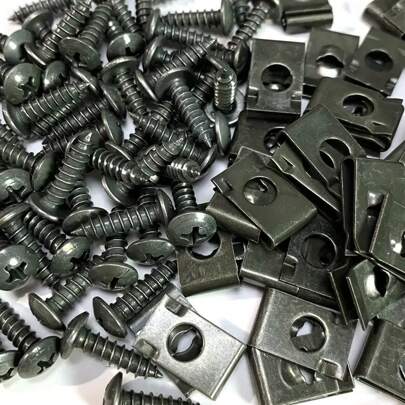 50 piezas Clip de base de tornillo para automóvil, clip de modificación de automóvil, clip de protección de parachoques interior de metal, tornillos autorroscantes anticorrosión y antioxidación para reparación de automóviles, herramientas de reparación de automóviles