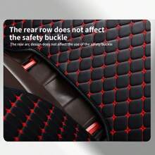 2 件通用舒适皮革汽车座椅垫 - 四季防滑，星形缝线前座 + 靠背 - 坐墊+靠背 - 查看 10