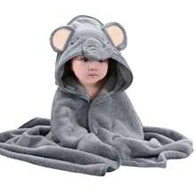 Cartoon Baby Hooded Cloak Poncho Soft Bathing Towel Infant Swaddle Blanket