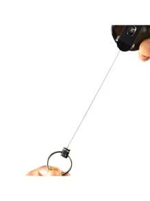 1个防丢防盗超强不锈钢伸缩钥匙扣，带朋克骷髅吊坠，万圣节汽车配件包挂饰背包挂件，适合上学、哥特风、Y2K风格万圣节配饰、教师节、圣诞节礼物创意、包包配件挂绳带证件夹、汽车配件包挂饰、送给朋友或姐妹的礼物