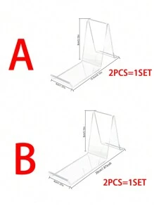 2pcs Acrylic Transparent Shoe Display Stand Organizer - Clear - View 2