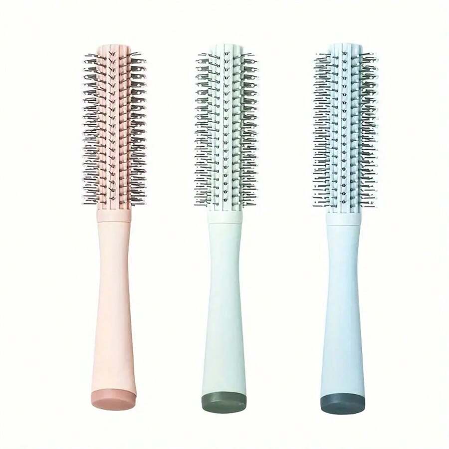Cepillo redondo para secar el cabello con cerdas suaves de nailon, cepillo rizado para el cabello para mujeres - Multicolor - Ver 1