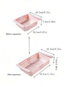 1 pieza Cesta de almacenamiento de plástico para refrigerador, cajón retráctil, organizador de cocina multifuncional, estante de refrigerador apilable, divisor de conservación de frescura, ahorra espacio para uso doméstico y de restaurante