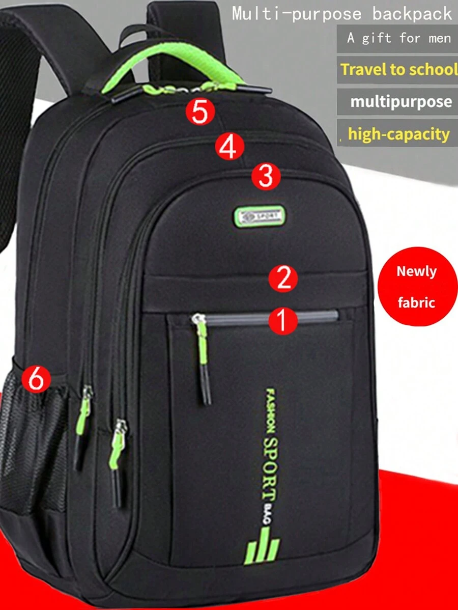 适合开学的大尺寸旅行背包，适合商务旅行的高端旅行背包，容量大 - 綠色 - 查看 1