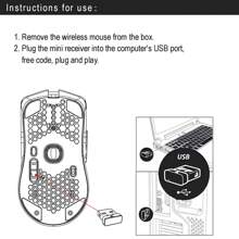 2.4G Wireless Rechargeable Gaming Mouse, 6-Button Adjustable Ergonomic Optical Mouse With RGB Lighting, Suitable For Laptop/PC - Black - View 9