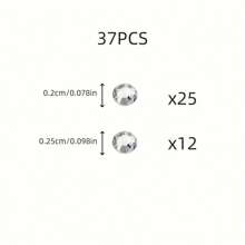 37 Stücke Luxus glänzendes DIY Zahnschmuck Set, Künstliche Diamant Zahnzubehör, minimalistischer eleganter Modeschmuck Zahn Dekoration für Alltag, Party, Geschenk (Klebstoff nicht inbegriffen)