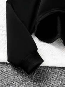 3 件套青少年女孩休闲秋季/春季服装套装：纯色连帽运动衫、罗纹针织背心和松紧腰部迷彩工装裤 - 舒适柔软的秋季青少年女孩街头服饰 - 軍綠色 - 查看 5