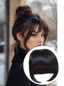 Bangs Hair Clip In Bangs Synthetic Hair Extensions Front Fringe French Bangs With Temples Hairpiece For Women Curved Bangs - Multicolor - View 25