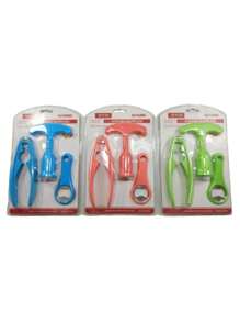 KIT Set 3 Bottle Opener Corkscrew Seal Cutter 3 Pcs Utilities Home Kitchen Drinks Bar - Rose - View 6