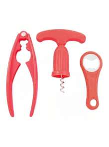 KIT Set 3 Bottle Opener Corkscrew Seal Cutter 3 Pcs Utilities Home Kitchen Drinks Bar - Rose - View 2
