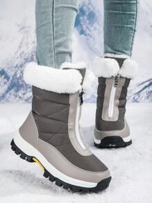 Women's Outdoor High-Top Snow Boots - Warm & Anti-Slip - Grey - View 6