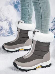 Women's Outdoor High-Top Snow Boots - Warm & Anti-Slip - Grey - View 3