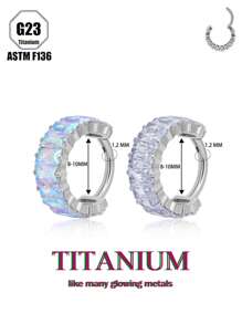 1 chiếc khuyên tai/khuyên mũi bằng pha lê Zirconia sang trọng, trang sức Unisex thiết kế rực rỡ, hoàn hảo cho trang phục thường ngày, tiệc tùng, lựa chọn quà tặng hấp dẫn - Nhiều màu - Xem 7