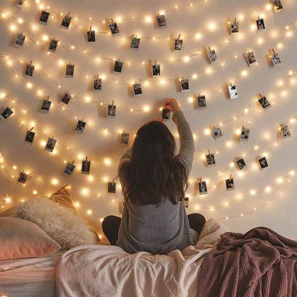 USB Powered Photo Clip String Lights, AA Battery Operated Fairy String Lights 33FT/100 LEDs, 10M/50 Clips, 5M/30 Clips, 3M/20 Clips Transparent Photo Clips, Suitable For Dorm, Bedroom, Christmas, Party, Wedding Decoration (Warm White)