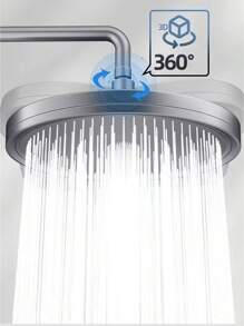 1PC High Pressure Rain Shower Head, 6 Modes, 360° Rotation, Top Spray Shower Accessories - Grey - View 5