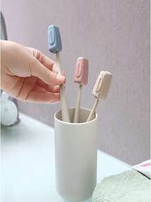 1/4/8pcs/Set Toothbrush Covers, Portable Toothbrush Cap Cases, Toothbrush Protector, Hygiene Travel Accessories, Random Color