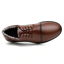 Men's Comfortable Work Shoes Modern Formal Synthetic Leather 2 Pairs Kit Wallet Belt And Watch - Rỉ Nâu - Xem 6