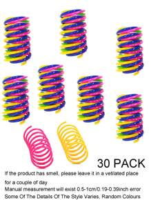 Juguete de rebote con resorte autónomo de plástico de colores para gatos, 2/4/8/10/12/14/20/30/40/50/60 piezas, juguete creativo para gatos que mantiene la salud, juguete interactivo y duradero de plástico resistente para golpear, morder, cazar, juguete para gatitos, regalo del Día de San Valentín para gatos/perros