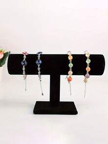 天鹅绒双层手链展示架，珠宝店配件收纳架 - 彩色 - 查看 5