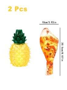 1 pieza/2 piezas/3 piezas Juguete para mascota con sonido, lindo juguete para masticar con forma de fruta para refrescarse en el verano