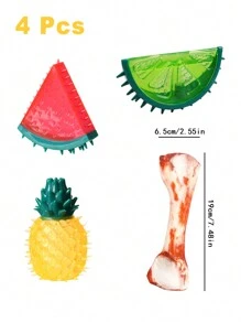 1 pieza/2 piezas/3 piezas Juguete para mascota con sonido, lindo juguete para masticar con forma de fruta para refrescarse en el verano