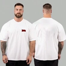 Oversized Shirt Gym Fashion Fit Bodybuilding - 白色 - 查看 2