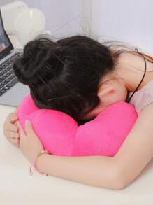 Gối cổ du lịch, Gối cổ ngủ, Gối đầu hình chữ U dễ thương, Gối cổ mềm mại và ấm áp, Gối cổ du lịch di động đa chức năng [Vui lòng làm tơi và nhào gối sau khi nhận được trước khi sử dụng] - Màu Hồng Tươi - Xem 3