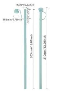 1 件替换 12 英寸长硅胶吸管，带吸管盖，兼容 40 盎司 30 盎司杯，可重复使用硅胶吸管
