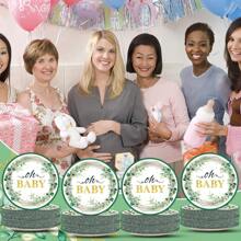 24pcs Oh Baby Paper Plates Napkins Supplies Set, Sage Greenery Baby Shower Party Supplies, Cake Dessert Plates, Eucalyptus Disposable Tableware Decorations Party Platters, Dish Tray For Boys Girls Birthday, 24 Guests, Christmas Party Christmas Decor Christmas Decorations Christmas Gifts And Decor Decorations S