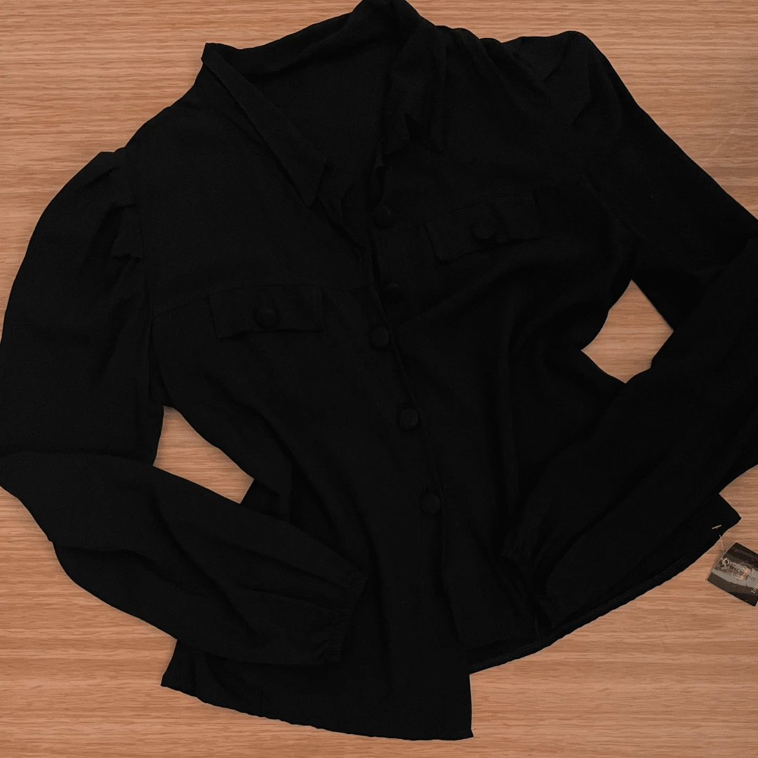 Women's Formal Shirt - 黑色 - 查看 1