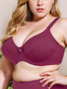 Women Plus Size Underwire Thin Unlined Plain Bra