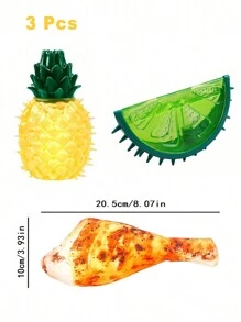 1 pieza/2 piezas/3 piezas Juguete para mascota con sonido, lindo juguete para masticar con forma de fruta para refrescarse en el verano