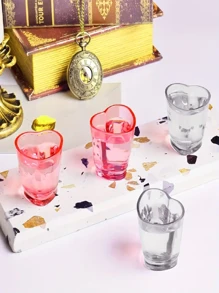 6PCS, Love Wine Glasses, Romantic And Charming Heart-Shaped Glasses, Whiskey, Vodka Glasses, Perfect For Party, Holiday And Halloween Decorations