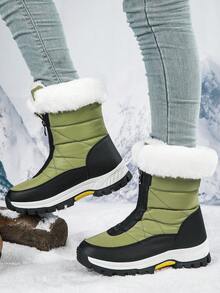 Women's High-Top Warm Thick Snow Boots, Anti-Slip Plus Size Outdoor Boots