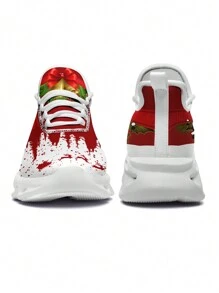Merry Christmas Women's Sneakers, Lightweight Low Top Lace Up Shoes, Women's Fashion Outdoor Shoes