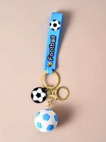 1 pieza Llavero con forma de balón de fútbol de PVC para decoración de llaves de coche/bolsa - Multicolor - Ver 12