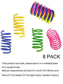 Juguete de rebote con resorte autónomo de plástico de colores para gatos, 2/4/8/10/12/14/20/30/40/50/60 piezas, juguete creativo para gatos que mantiene la salud, juguete interactivo y duradero de plástico resistente para golpear, morder, cazar, juguete para gatitos, regalo del Día de San Valentín para gatos/perros