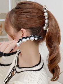 topshiny 2 chiếc kẹp tóc ngọc trai giả và đá pha lê thanh lịch, phụ kiện tóc đơn giản và thời trang, phù hợp cho phụ nữ, bé gái, tóc dày và mỏng, kẹp tóc hình quả chuối, kẹp càng cua, kẹp tóc cài đầu, đồ dùng học tập, phụ kiện tóc ngọc trai, phụ kiện đội đầu, ghim cài tóc - Nhiều màu - Xem 2