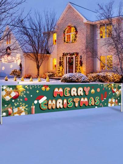 1 szt. Baner Wesołych Świąt, Wiszące ozdoby świąteczne, Dekoracja świąteczna na ogrodzenie wewnętrzne i zewnętrzne, Tło świąteczne, Dekoracja ścienna, Dekoracje świąteczne do domu, Dekoracja pokoju, Dekoracja na imprezę świąteczną, Ozdoba świąteczna, Boże Narodzenie, Prezenty świąteczne, Prezenty świąteczne, Dekoracja zimowa, Wigilia, Dekoracja noworoczna 2026