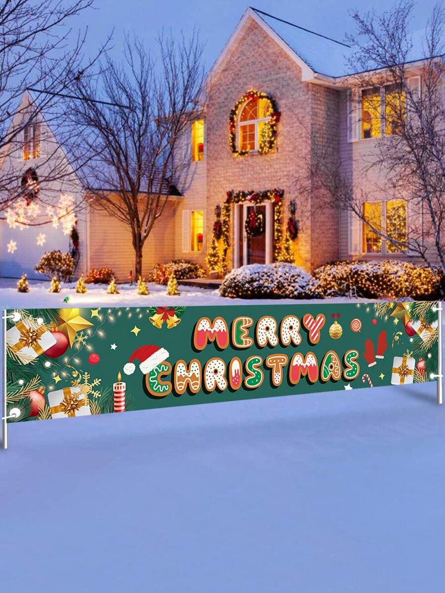 1 szt. Baner Wesołych Świąt, Wiszące ozdoby świąteczne, Dekoracja świąteczna na ogrodzenie wewnętrzne i zewnętrzne, Tło świąteczne, Dekoracja ścienna, Dekoracje świąteczne do domu, Dekoracja pokoju, Dekoracja na imprezę świąteczną, Ozdoba świąteczna, Boże Narodzenie, Prezenty świąteczne, Prezenty świąteczne, Dekoracja zimowa, Wigilia, Dekoracja noworoczna 2026