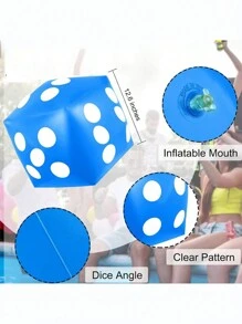 1 st. 12,6 inch opblaasbare jumbo grappige dobbelsteen voor buiten, water/strand, rood en blauw ontwerp