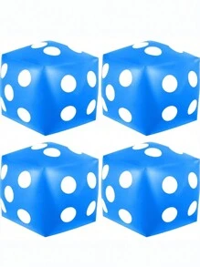 1 st. 12,6 inch opblaasbare jumbo grappige dobbelsteen voor buiten, water/strand, rood en blauw ontwerp