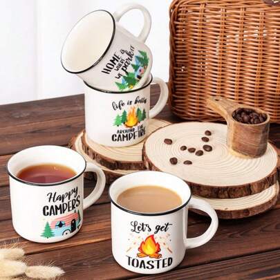 1PC Camping Coffee Cup Campfire Cup For Campers Coffee, Hot Chocolate Cup Children's Christmas Enamel Cup Coffee Cup, Christmas Eve Gift Stocking Stuffing Gift Box Ideas, Parties Like Christmas Cups