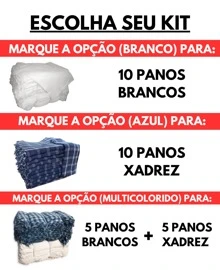 Kit 10 Large Premium Floor Cloths 100% Cotton For Cleaning Home Kitchen - Multicolor - View 5