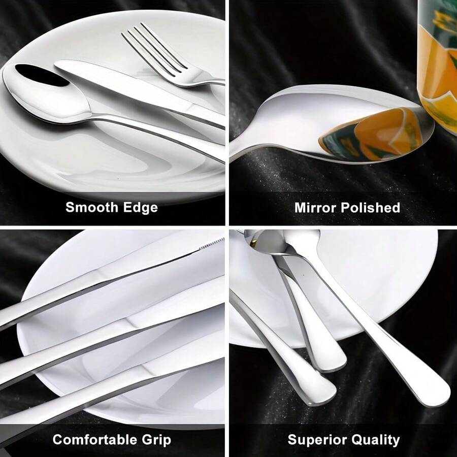 The 60Piece Stainless Steel Flatware Set For 12 People Contains Forks