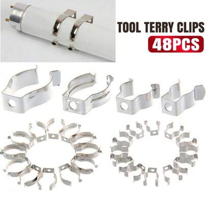 4 Sets (48 PCS/Set) Tool Spring Terry Clips Heavy Duty Storage For Shed Wall Mount Clips