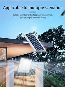 1 pieza Foco solar, resistente al agua, con control remoto, temporizador, iluminación paisajística solar para paredes, jardín, patio, iluminación exterior para caminos, jardín, patio. - luz blanca - Ver 11
